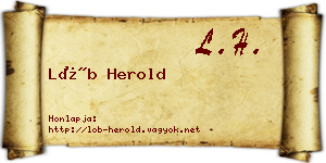 Löb Herold névjegykártya